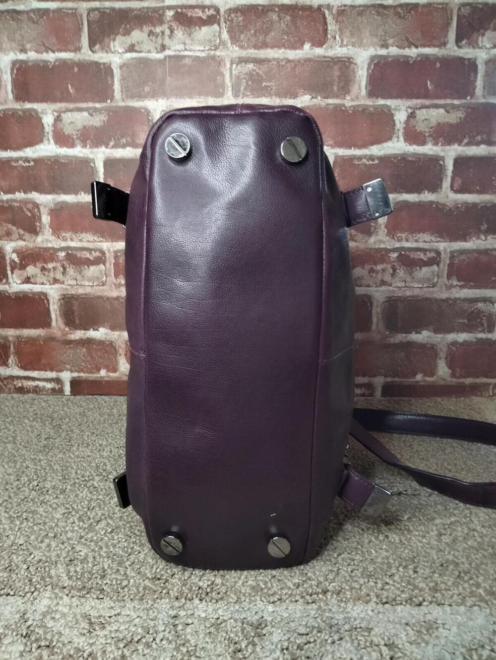 Michael Kors Darrington Shoulder Bag Large Leather Tote Plum - Picture 3 of 9